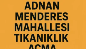 adnan menderes mahallesi tıkanıklık açma