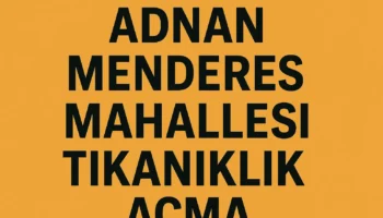 adnan menderes mahallesi tıkanıklık açma