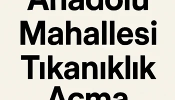 anadolu mahallesi tıkanıklık açma