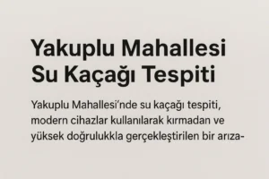 yakuplu mahallesi su kaçağı tespiti görseli